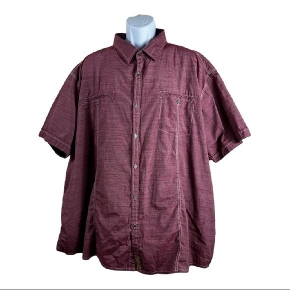 SWISS CRoSS Men Casual Shirt Buttons Down Red Coke size 4XL